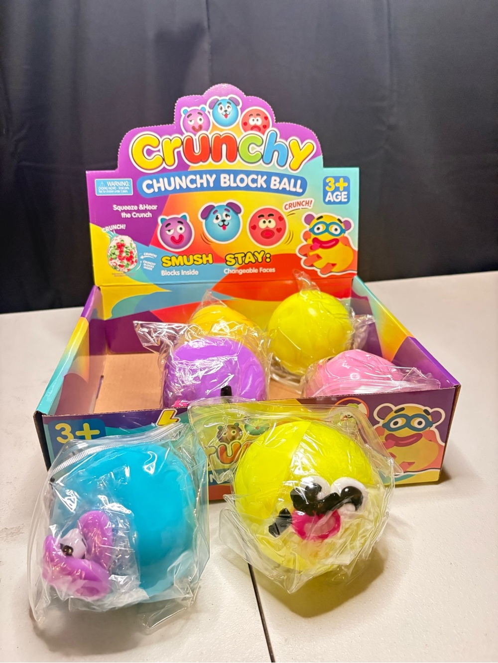Chunky Block Ball Kids Toy - Yellow, Blue, Purple, Pink